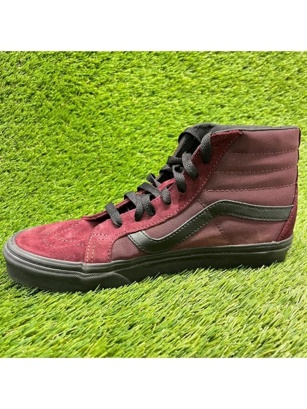 Vans Sk8-Hi Mens Size 8 Womens 9.5 Burgundy Athletic Skateboard Shoes Sneakers